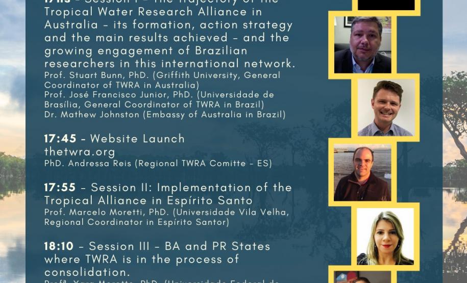 Lançamento da homepage da Aliança Tropical de Pesquisa da Água Brasil e Austrália será realizado nesta terça-feira (07)